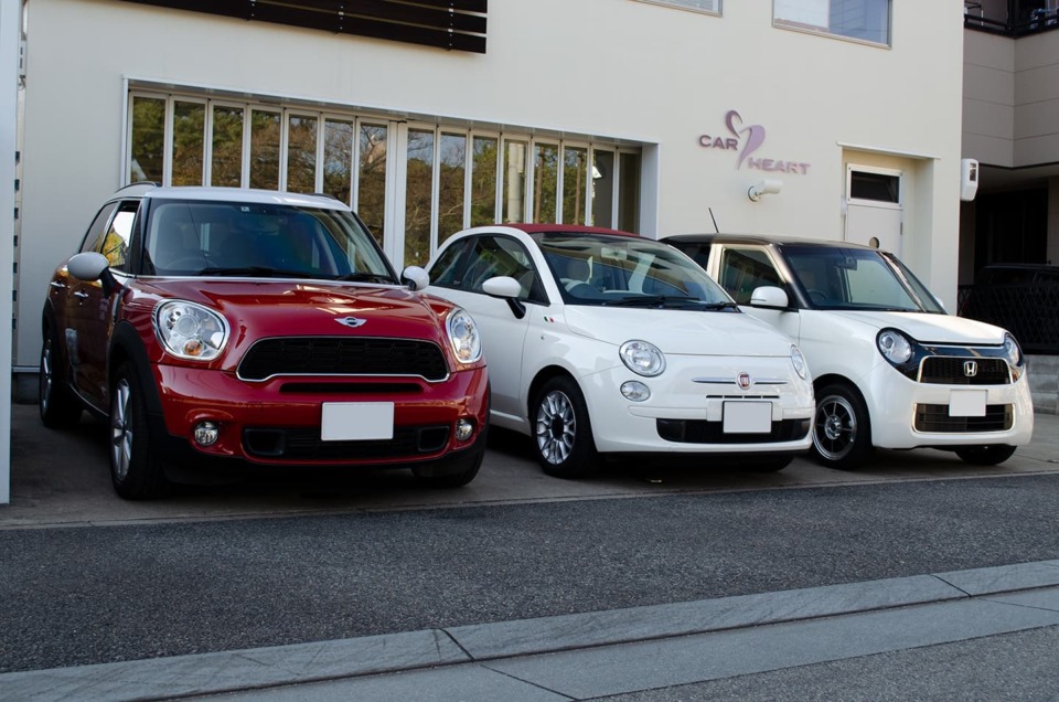 CARHEART神戸では代車としてMINI Crossover Cooper S (R60),Fiat500c,HONDA N-ONEをご用意しております。
